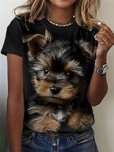 T-shirt décontracté à imprimé chat mignon pour femmes